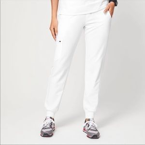 FIGS White Zamora Jogger Scrub Pants